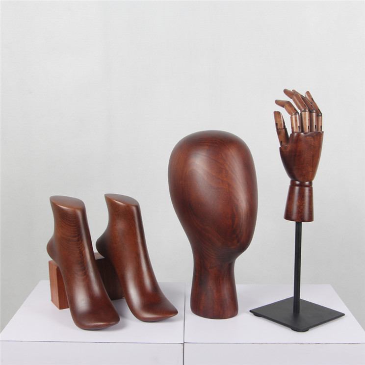 WOODEN DISPLAY  HANDS HEADS AND FOOT